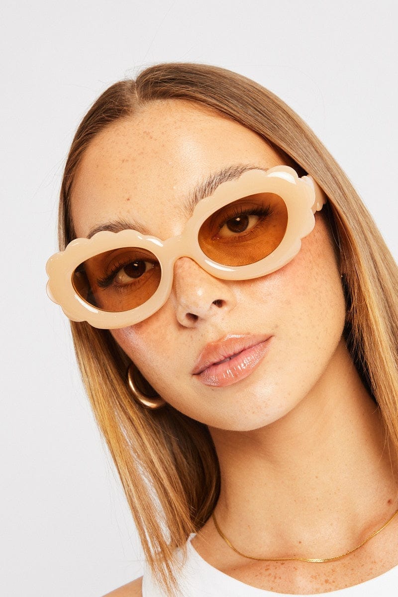 Beige Fashion Sunglasses - Àlainn Fashion