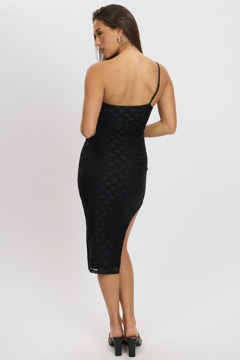 Black Bodycon Dress One Shoulder - Àlainn Fashion