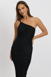 Black Bodycon Dress One Shoulder - Àlainn Fashion