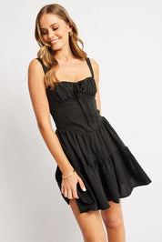 Black Fit And Flare Dress Mini - Àlainn Fashion