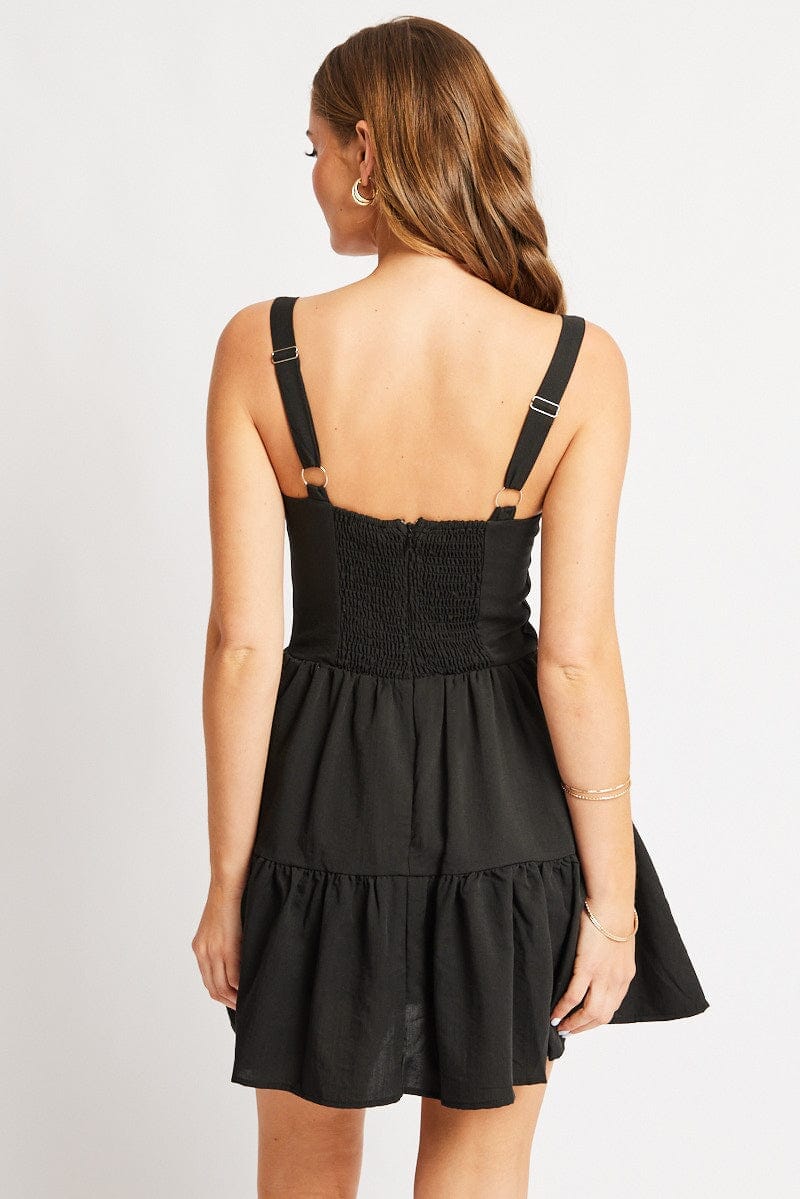 Black Fit And Flare Dress Mini - Àlainn Fashion