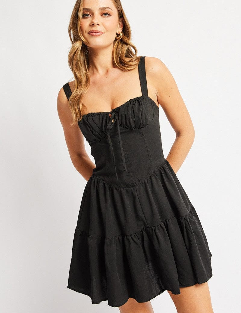 Black Fit And Flare Dress Mini - Àlainn Fashion