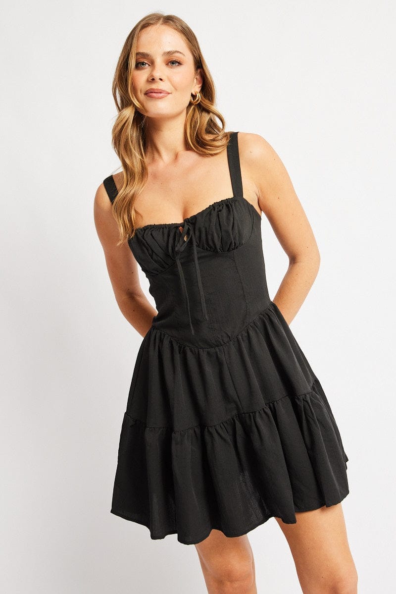 Black Fit And Flare Dress Mini - Àlainn Fashion