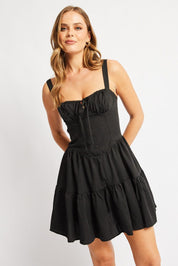 Black Fit And Flare Dress Mini - Àlainn Fashion