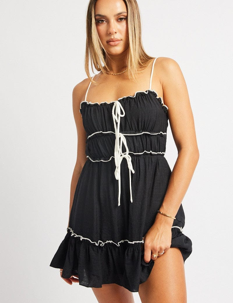 Black Fit And Flare Dress Mini - Àlainn Fashion