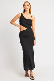 Black Maxi Dress Cut Out Detail - Àlainn Fashion