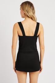 Black Tie Up Top Sleeveless - Àlainn Fashion