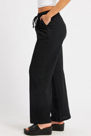 Black Wide Leg Pants High Rise - Àlainn Fashion