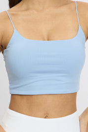 Blue Cropped Cami Top Supersoft - Àlainn Fashion