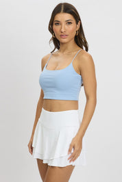 Blue Cropped Cami Top Supersoft - Àlainn Fashion