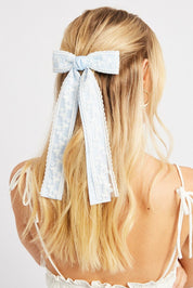 Blue Lace Bow Hair Clip - Àlainn Fashion