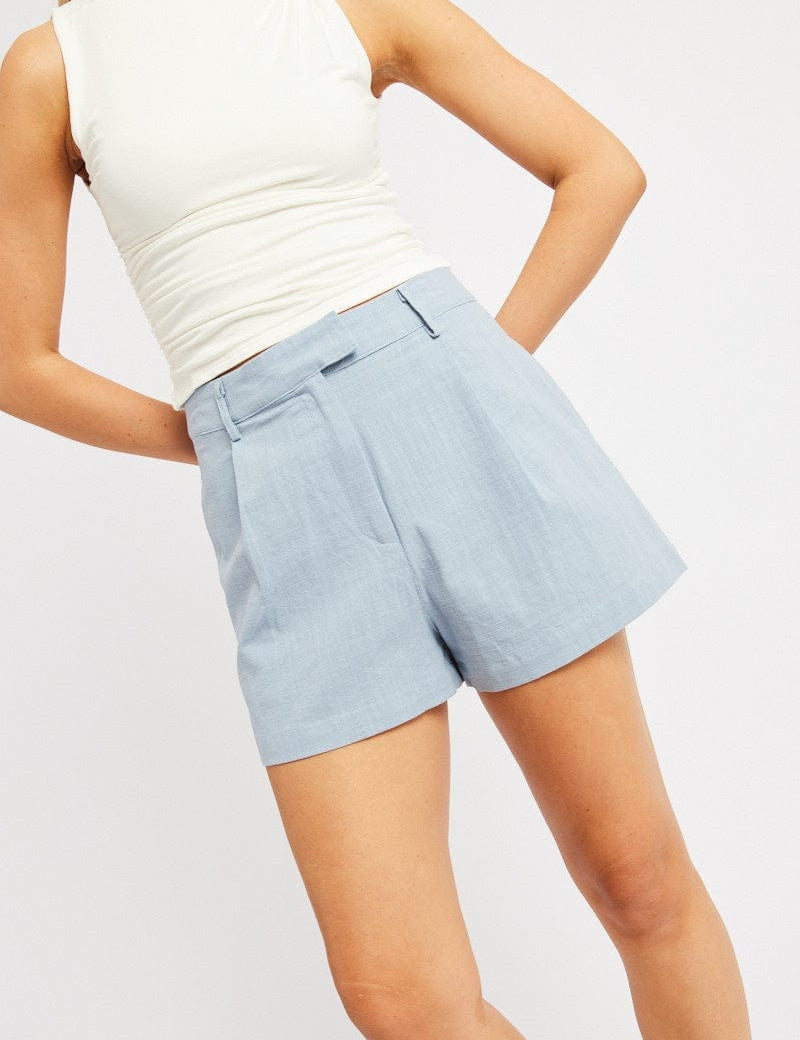 Blue Shorts Mid Rise - Àlainn Fashion