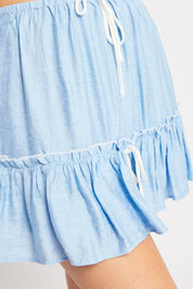 Blue Skater Skirt Tiered Mini - Àlainn Fashion