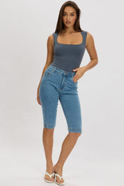 Blue Supersoft Bodysuit Scoop Neck - Àlainn Fashion