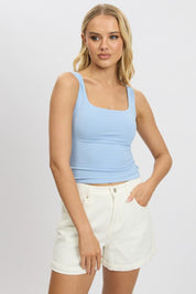 Blue Tank Top Sleeveless Supersoft - Àlainn Fashion