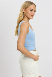 Blue Tank Top Sleeveless Supersoft - Àlainn Fashion