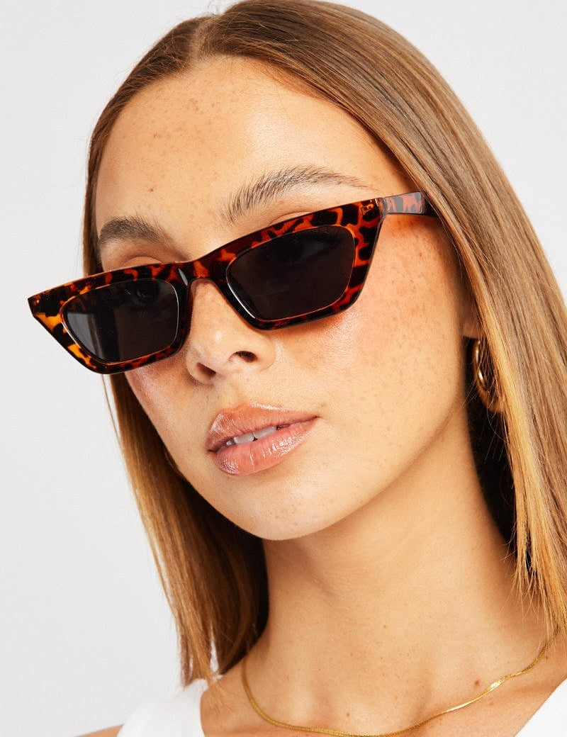 Brown Animal Print Cat Eye Sunglasses - Àlainn Fashion