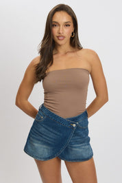 Brown Supersoft Bandeau Top - Àlainn Fashion