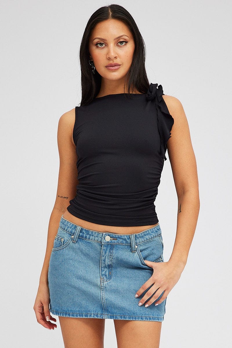 Denim Mini Skirt Mid Rise Regular Fit - Àlainn Fashion