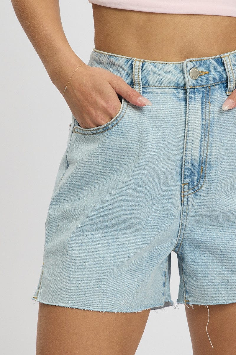 Denim Relaxed Short Long Line - Àlainn Fashion