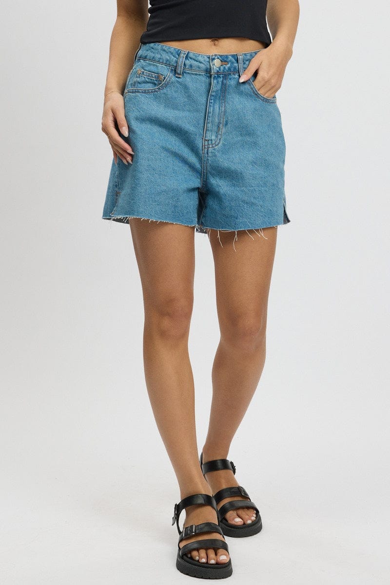 Denim Relaxed Short Longline - Àlainn Fashion