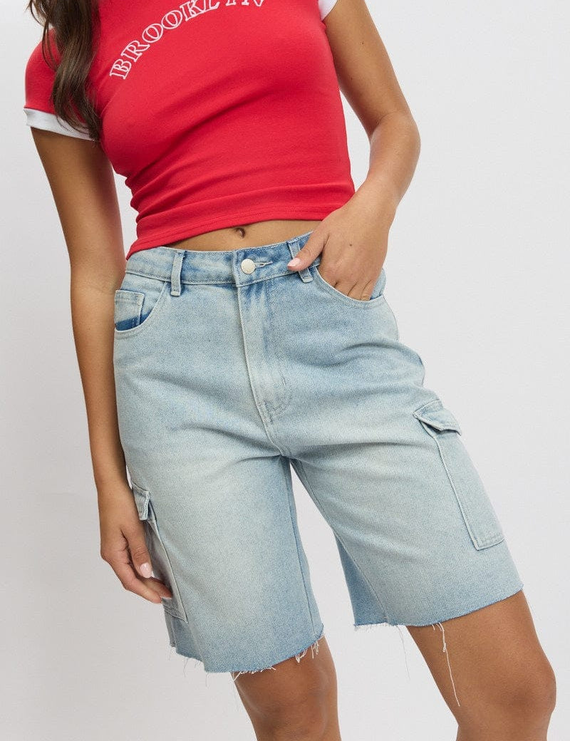 Denim Relaxed Shorts - Àlainn Fashion