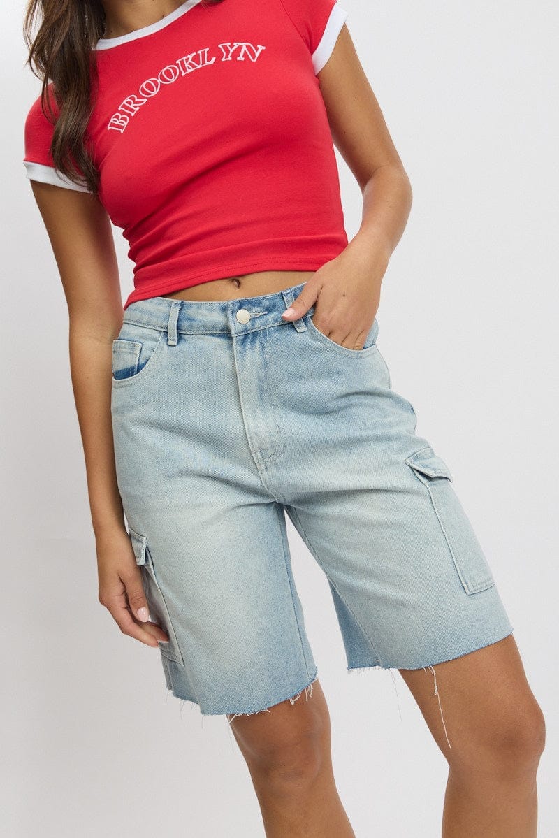 Denim Relaxed Shorts - Àlainn Fashion