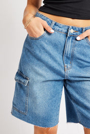 Denim Relaxed Shorts - Àlainn Fashion