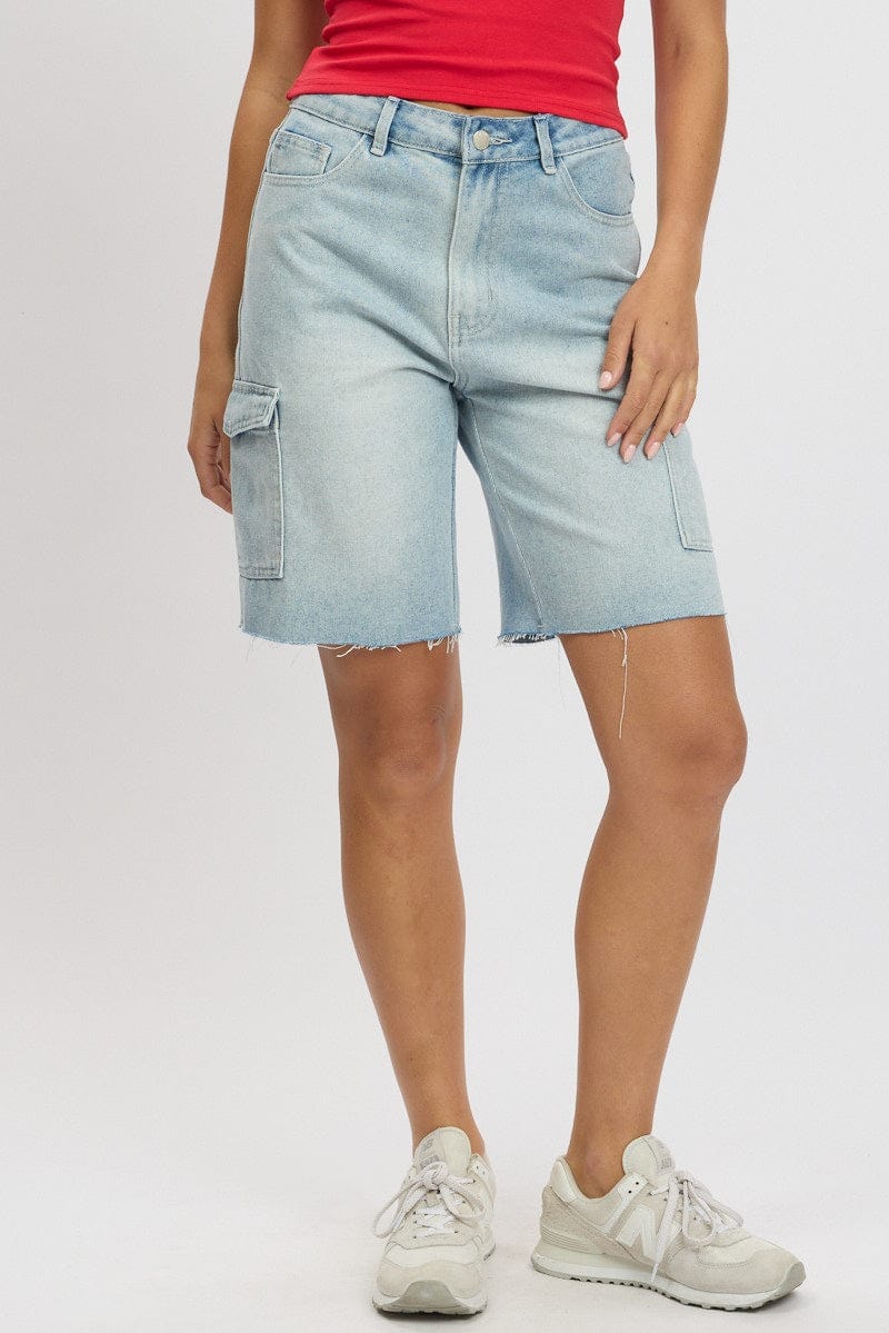 Denim Relaxed Shorts - Àlainn Fashion