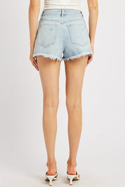 Denim Ripped Denim Short Mid Rise - Àlainn Fashion