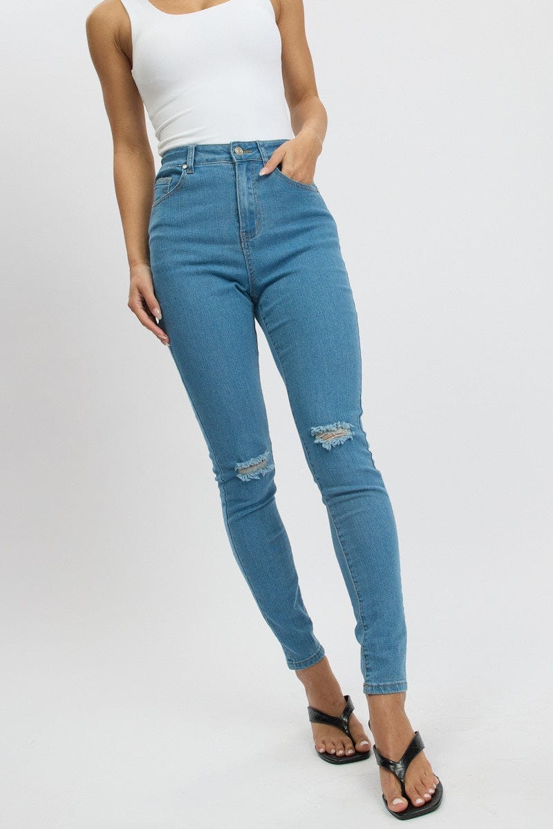 Denim Skinny Jean High Rise - Àlainn Fashion