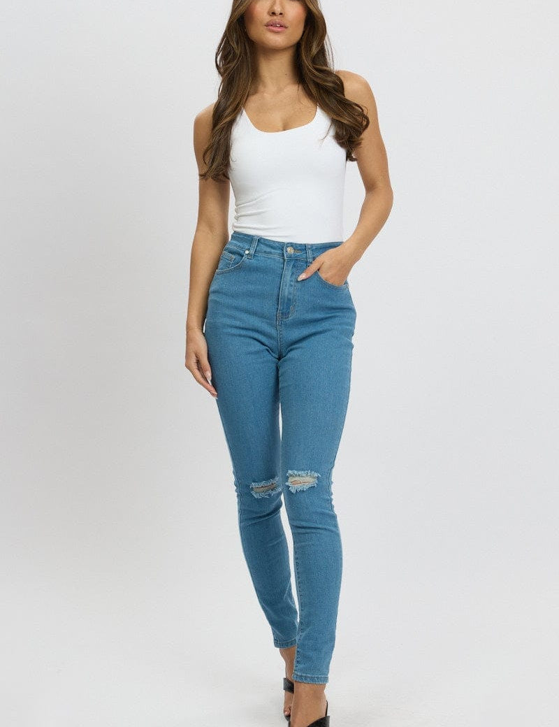 Denim Skinny Jean High Rise - Àlainn Fashion