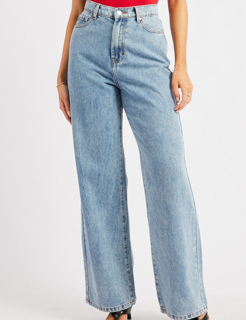 Denim Wide Leg Jean High Rise - Àlainn Fashion