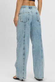 Denim Wide Leg Jean Mid Rise - Àlainn Fashion