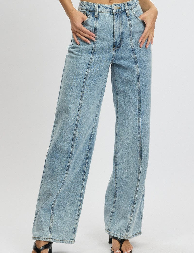 Denim Wide Leg Jean Mid Rise - Àlainn Fashion