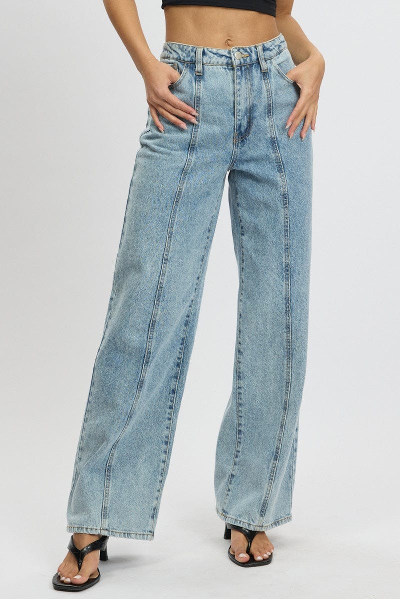 Denim Wide Leg Jean Mid Rise - Àlainn Fashion