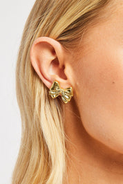 Gold Bow Earrings - Àlainn Fashion