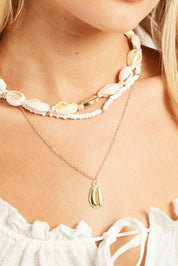 Gold Shell Pendant Necklace - Àlainn Fashion