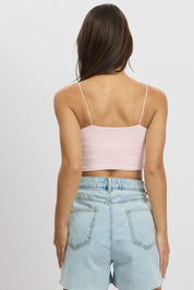 Pink Cropped Cami Top Supersoft - Àlainn Fashion