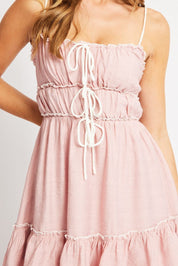 Pink Fit And Flare Dress Mini - Àlainn Fashion