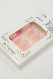 Pink Floral 24pcs Flower Patten Fake Nails - Àlainn Fashion