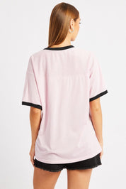 Pink Graphic Tee Short Sleeve - Àlainn Fashion