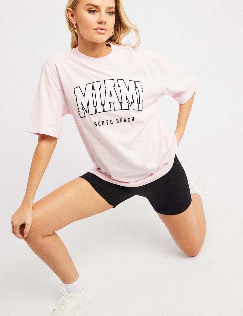 Pink Graphic Tee Short Sleeve - Àlainn Fashion