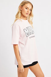 Pink Graphic Tee Short Sleeve - Àlainn Fashion