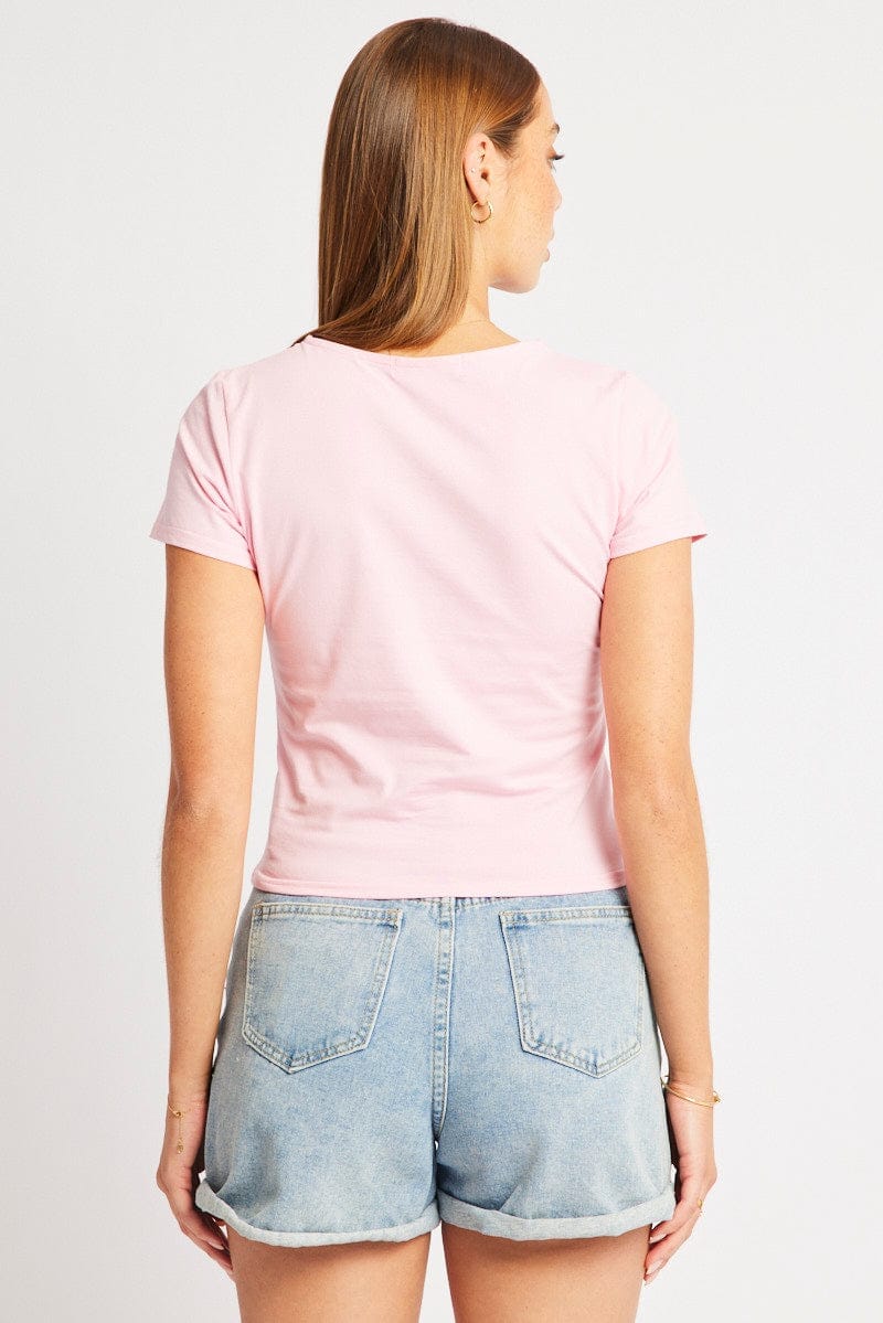 Pink Graphic Tee Short Sleeve - Àlainn Fashion