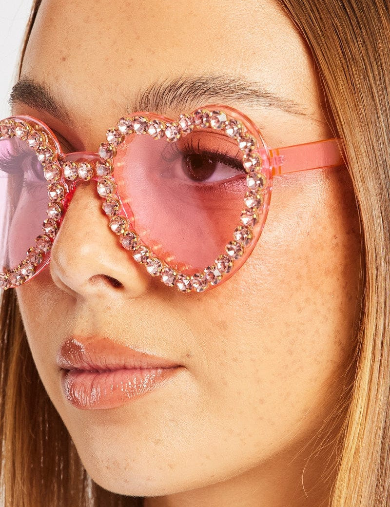 Pink Heart Sunglasses - Àlainn Fashion