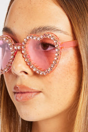 Pink Heart Sunglasses - Àlainn Fashion