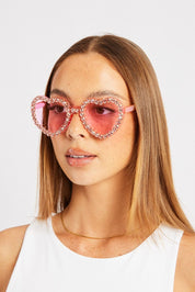 Pink Heart Sunglasses - Àlainn Fashion