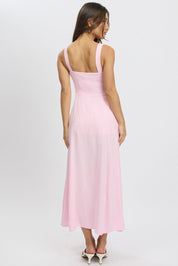 Pink Maxi Dress Corset Detailed - Àlainn Fashion