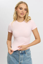 Pink T shirt Short Sleeve Crew Neck Supersoft - Àlainn Fashion